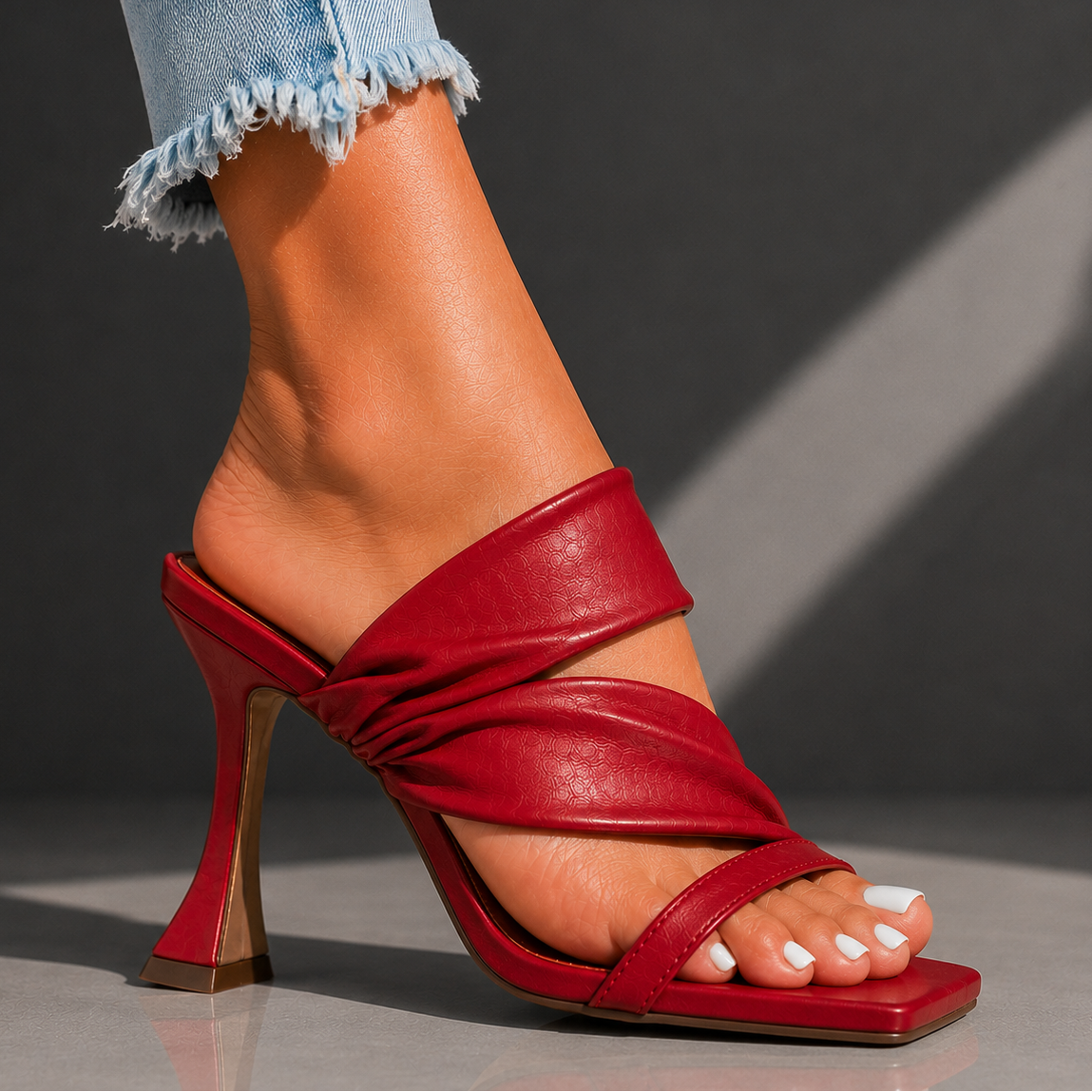 Serena Vale | Twisted Strap Mule Heels