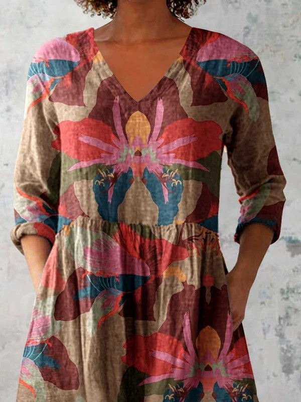 Harmony | Printed V-Neck Longline Blouse