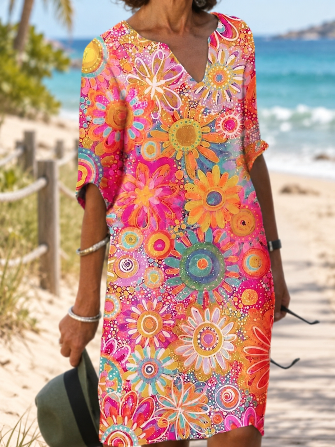 Nira | Vibrant Floral Midi Dress
