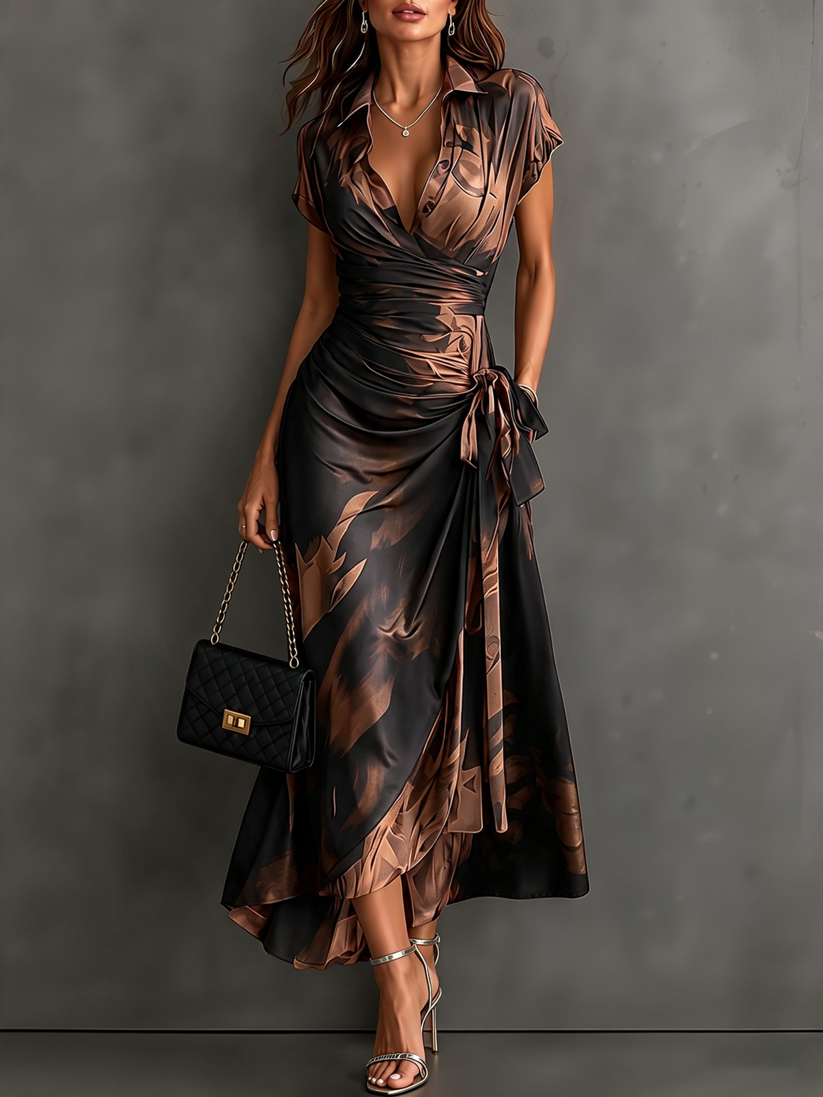 Elise | Elegant Wrap Midi Dress