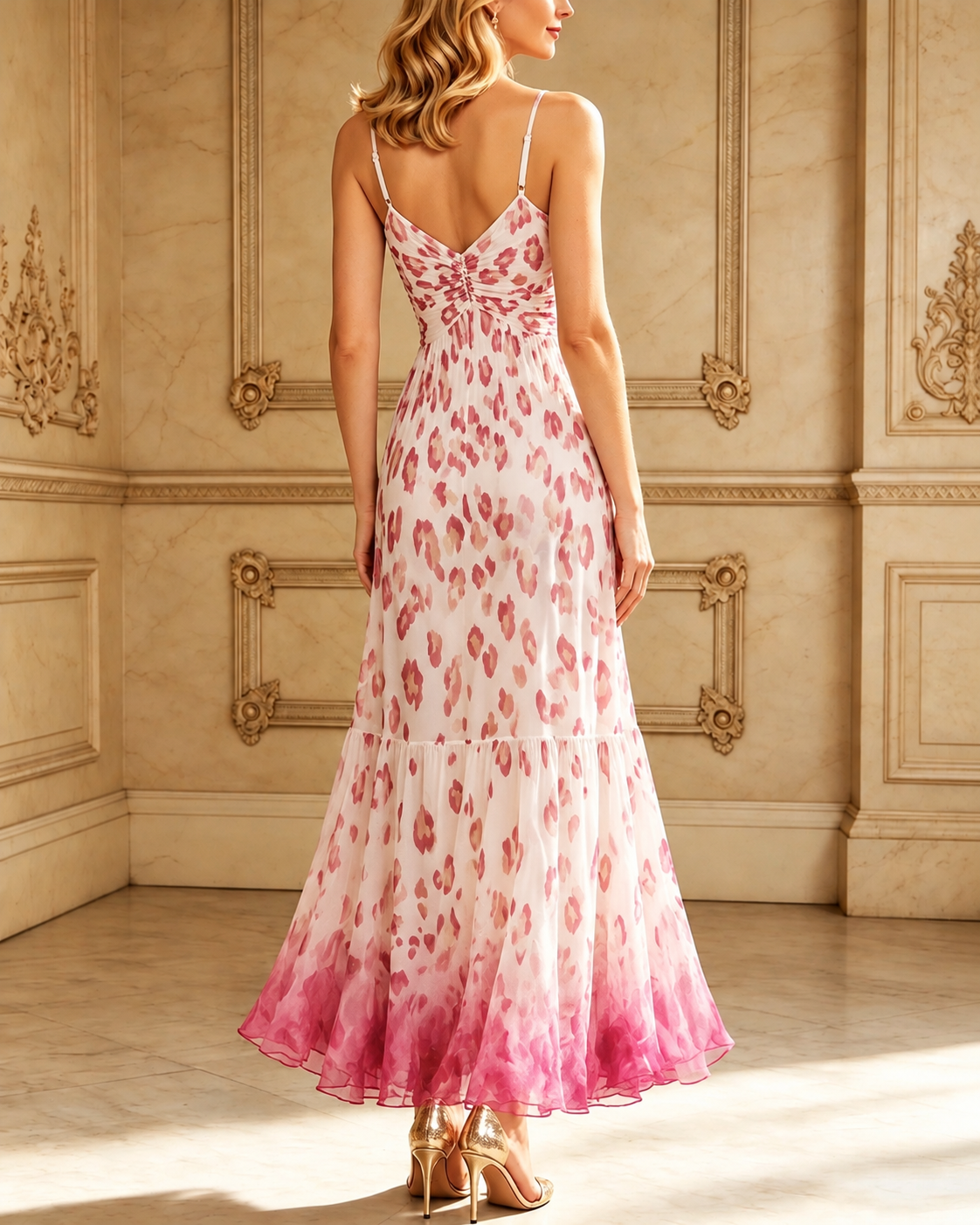 Mirabel | Leopard Print Chiffon Maxi Dress