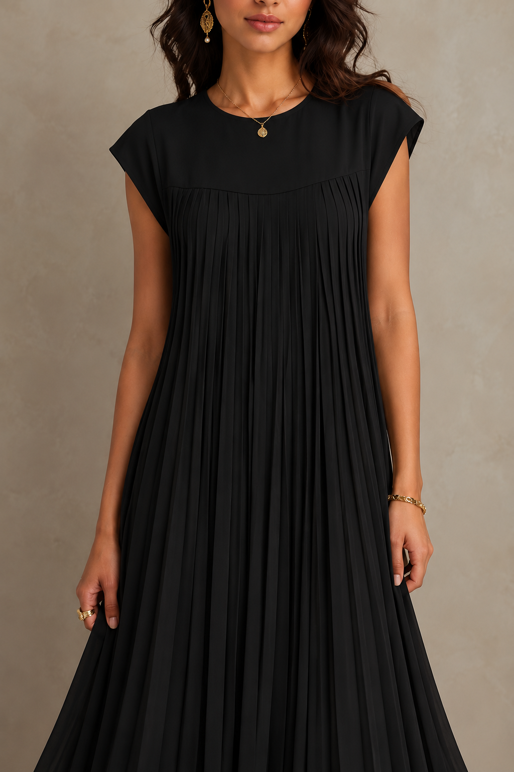 LAILA™ | SLEEVELESS PLEATED DRESS | Maxi Dress
