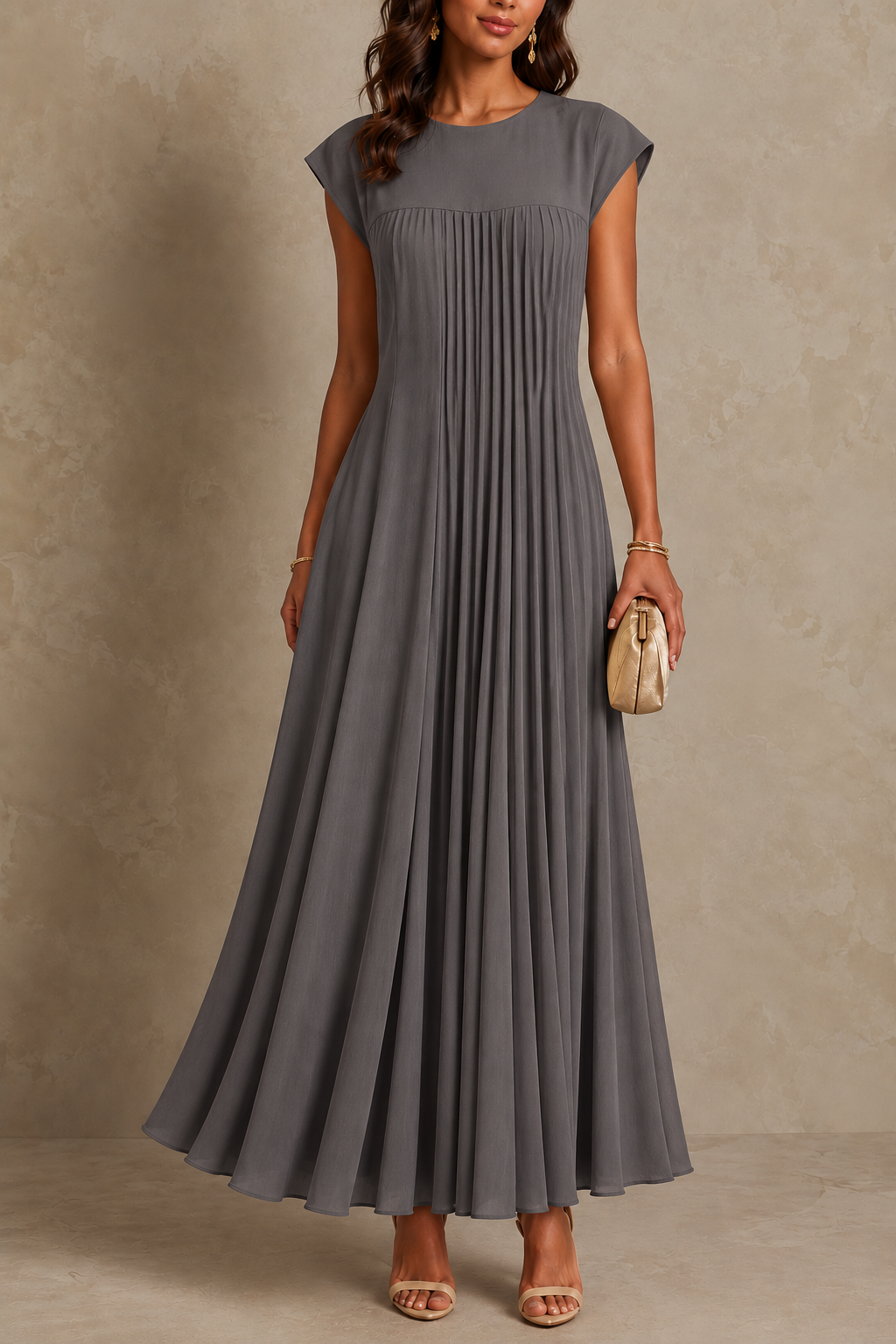 LAILA™ | SLEEVELESS PLEATED DRESS | Maxi Dress