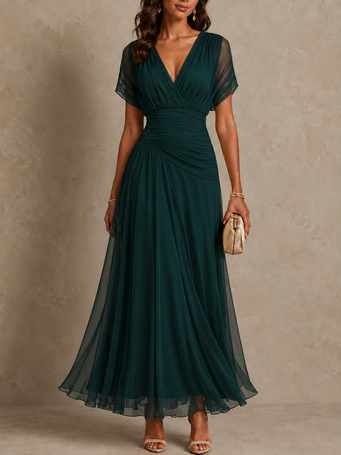 Mikaela | Tummy Flattering Off Shoulder Maxi Dress