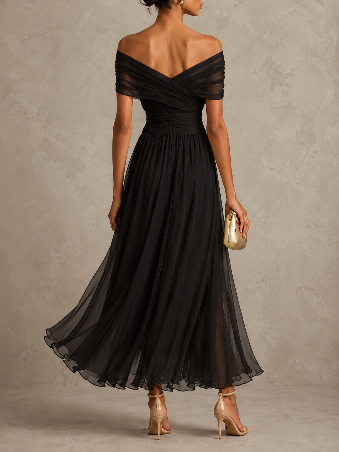 Mikaela | Tummy Flattering Off Shoulder Maxi Dress