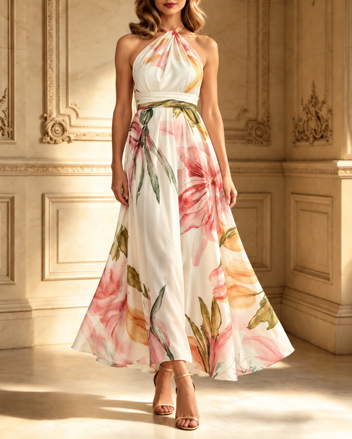 Amiel | Light Floral Maxi Dress