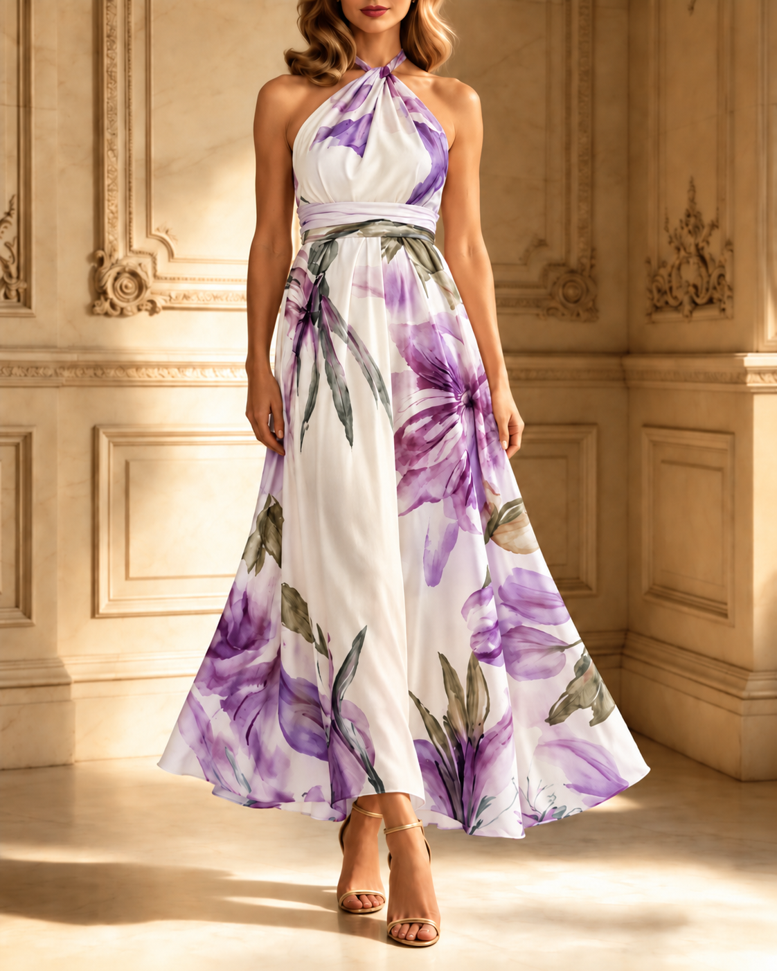 Amiel | Light Floral Maxi Dress