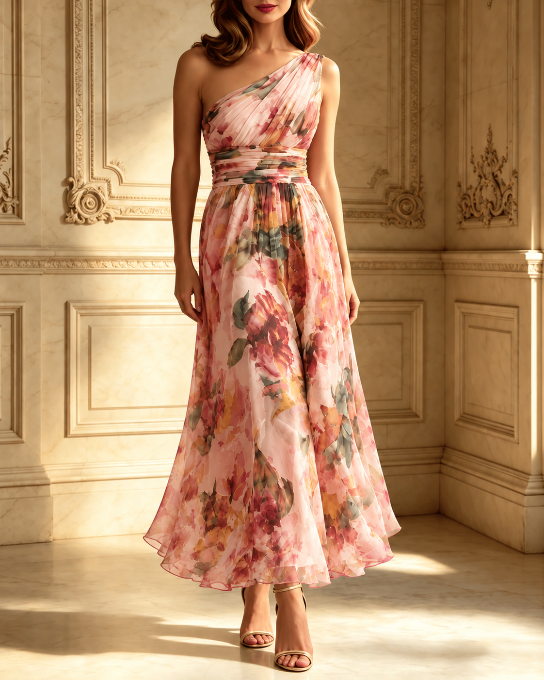 Celeste | One-Shoulder Floral Maxi