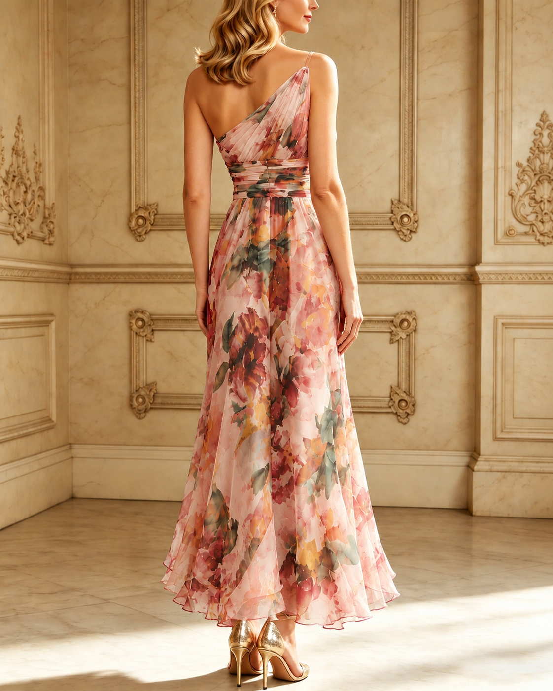 Celeste | One-Shoulder Floral Maxi