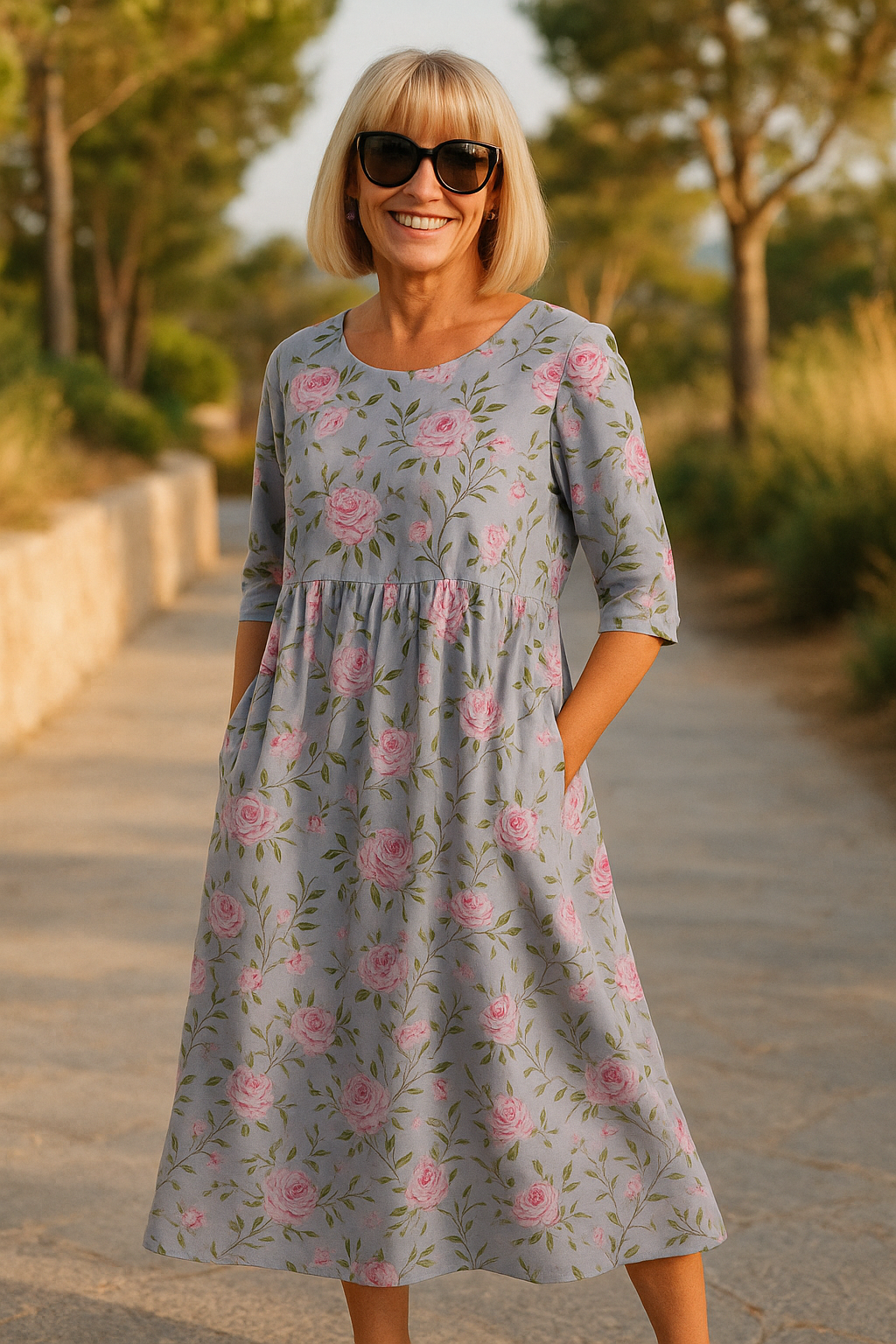 Elin| Elegant Flowing Midi Dress
