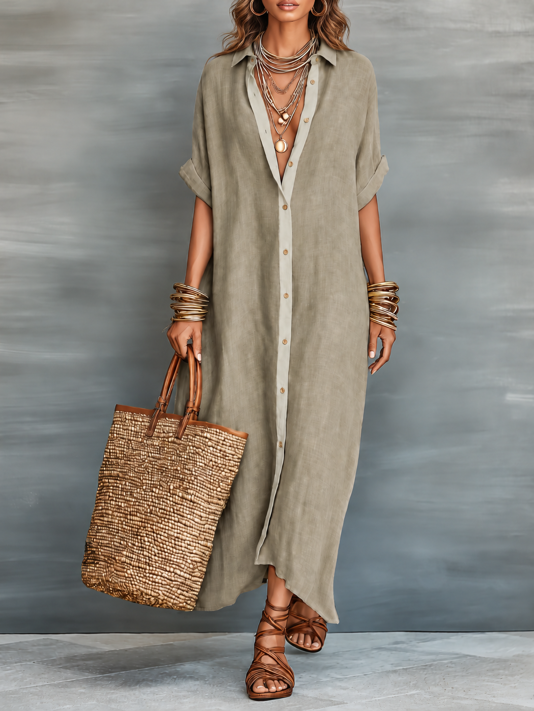 Margot™ | Relaxed Linen Shirt Dress