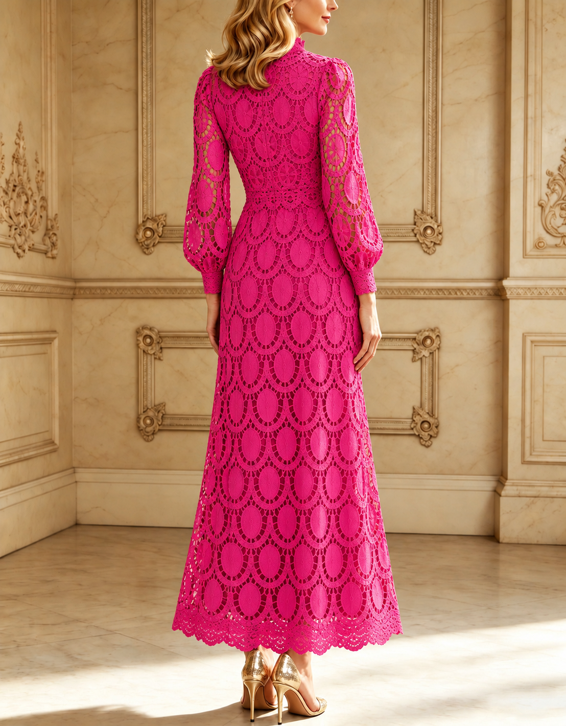 Alba | Lace Midi Dress