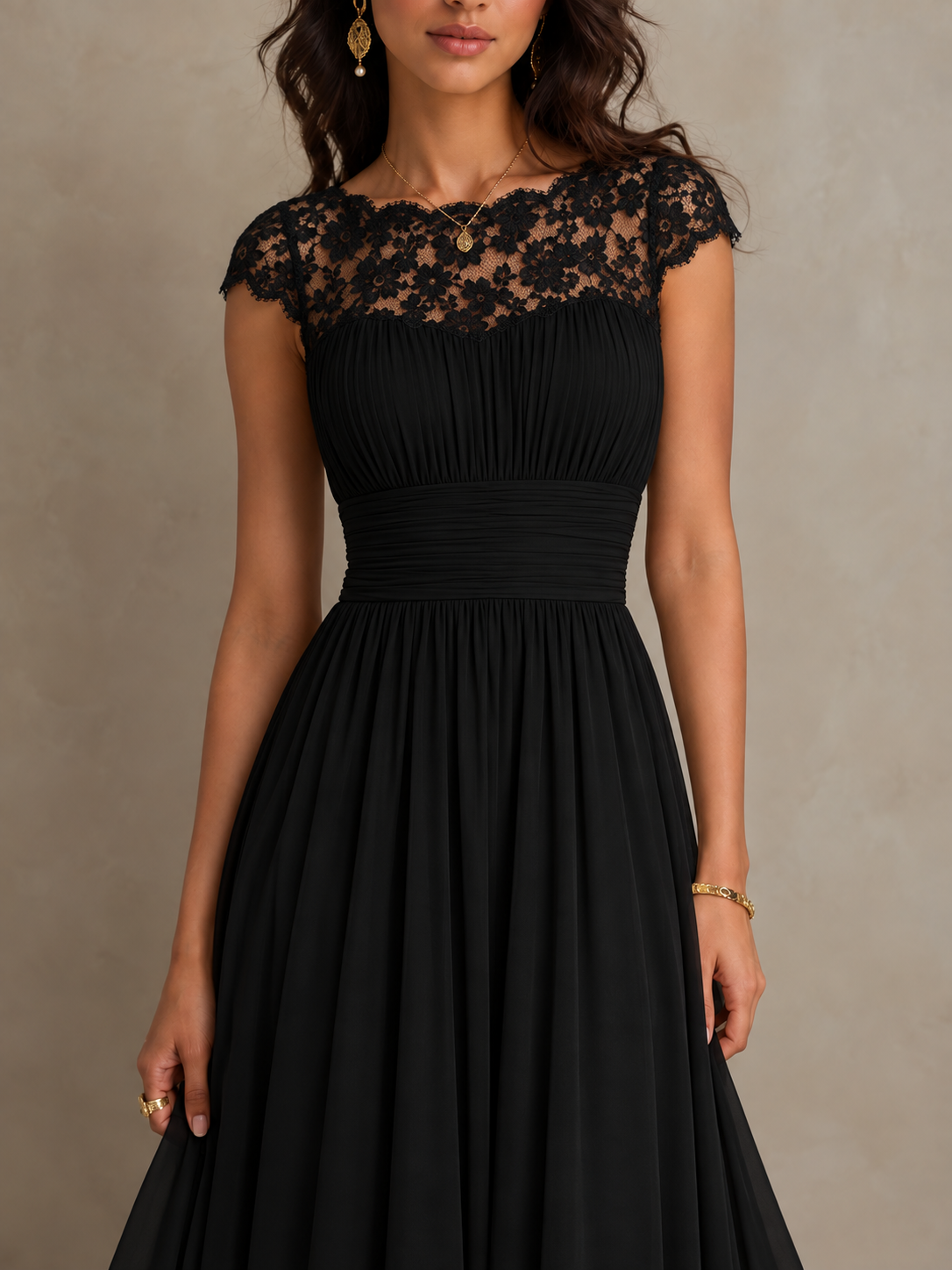 ELVENA™ | Lace Bodice Maxi Dress