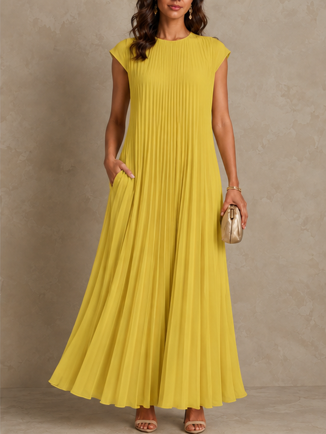 LAILA™ | SLEEVELESS PLEATED DRESS | Maxi Dress