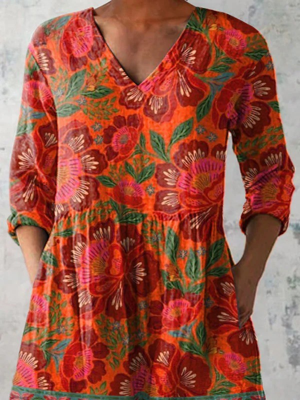 Felicity | Printed V-Neck Longline Blouse