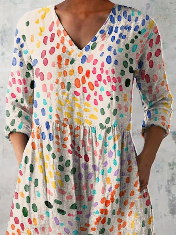Bernadette | Printed V-Neck Longline Blouse