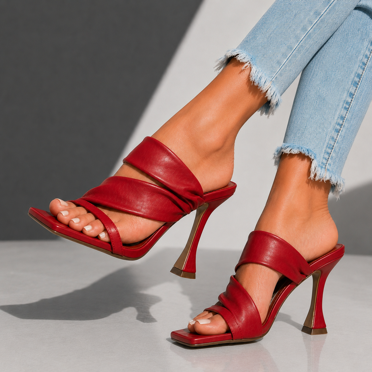 Serena Vale | Twisted Strap Mule Heels