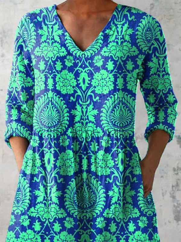 Beatrix | Printed V-Neck Longline Blouse
