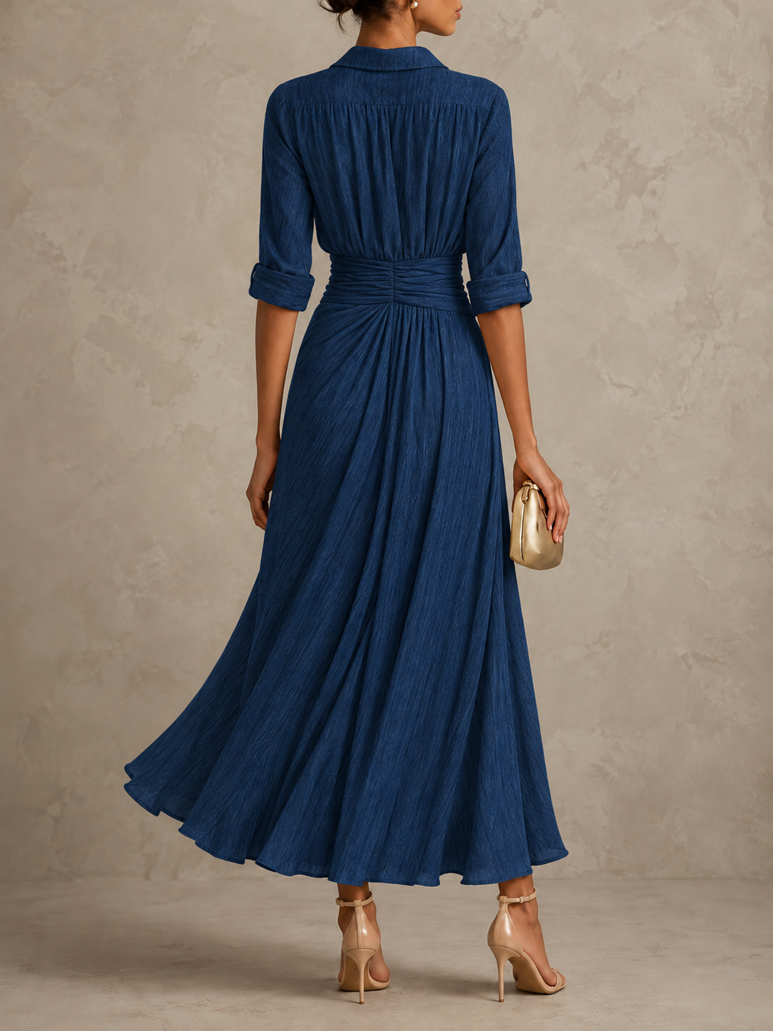 Mirque | Long Sleeve Wrap Front Maxi Dress