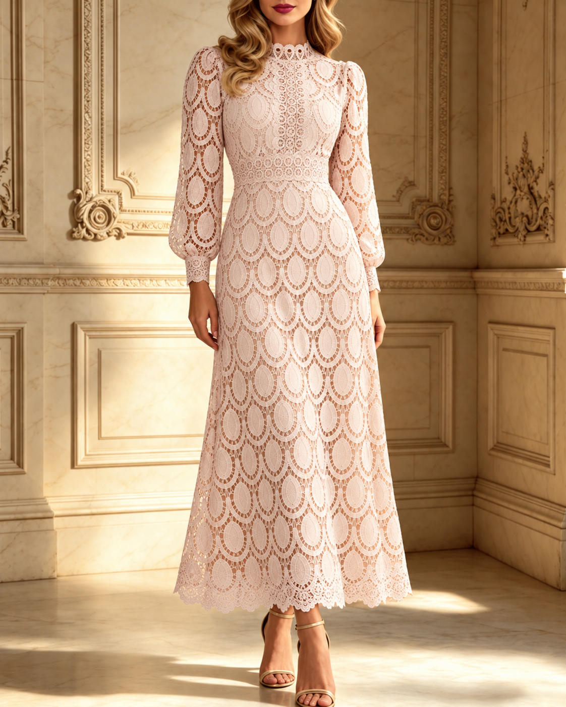 Alba | Lace Midi Dress