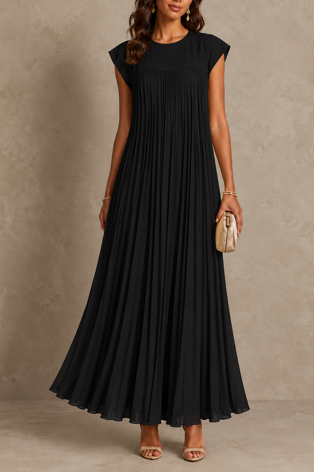 LAILA™ | SLEEVELESS PLEATED DRESS | Maxi Dress