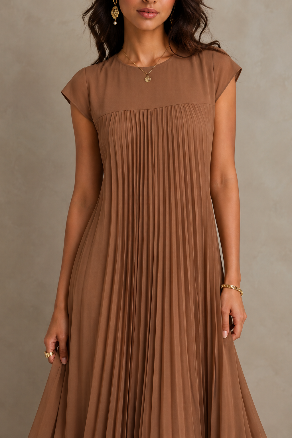 LAILA™ | SLEEVELESS PLEATED DRESS | Maxi Dress
