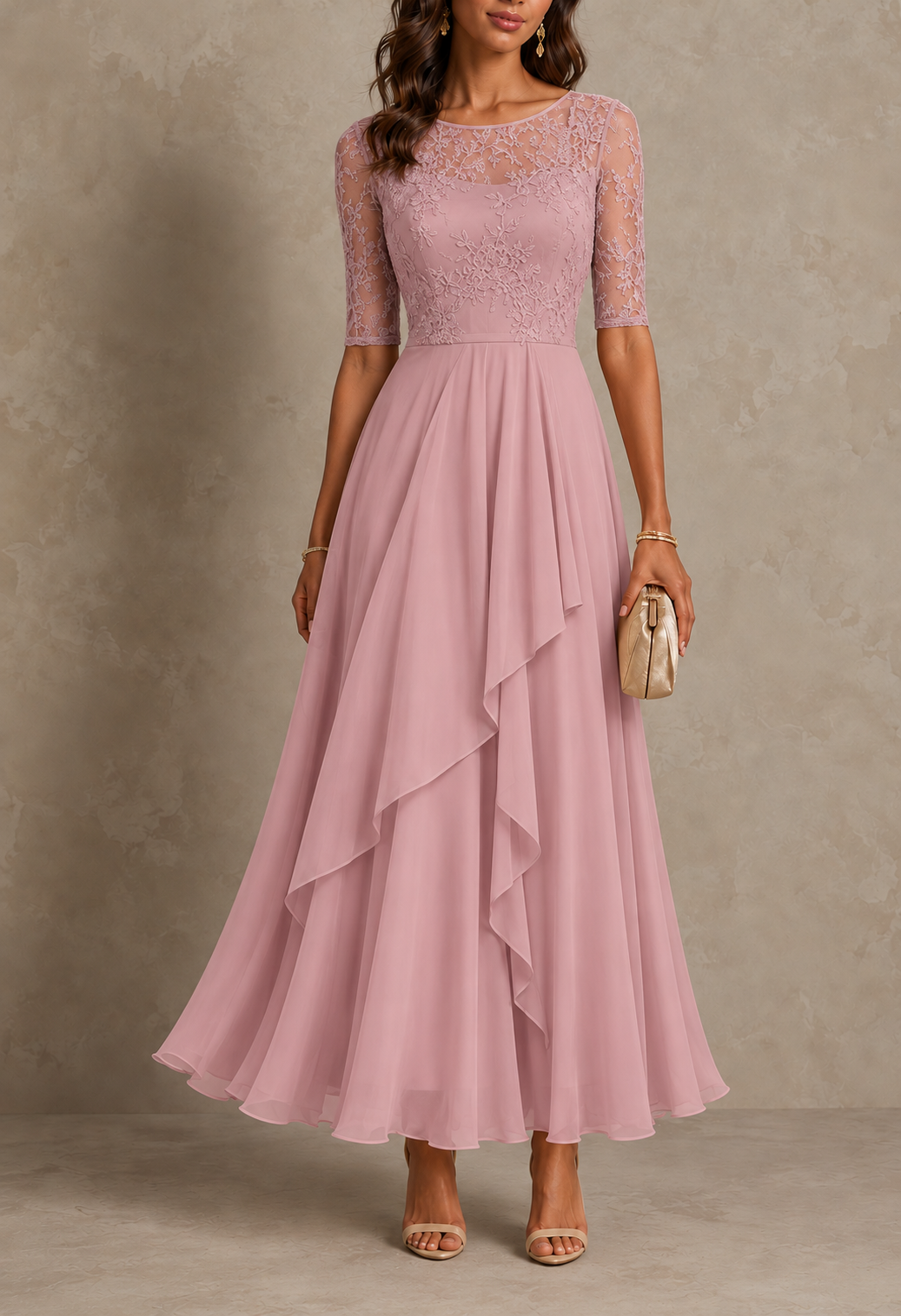 Rose – The Flattering Lace Midi Dress