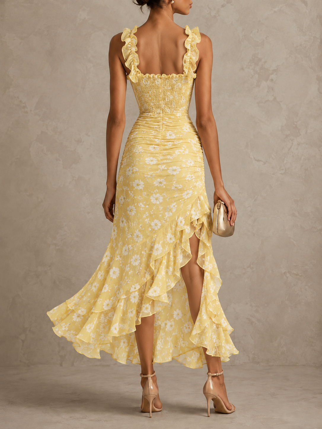 Zara | Bohemian Maxi Dress with Floral Print and Side Split