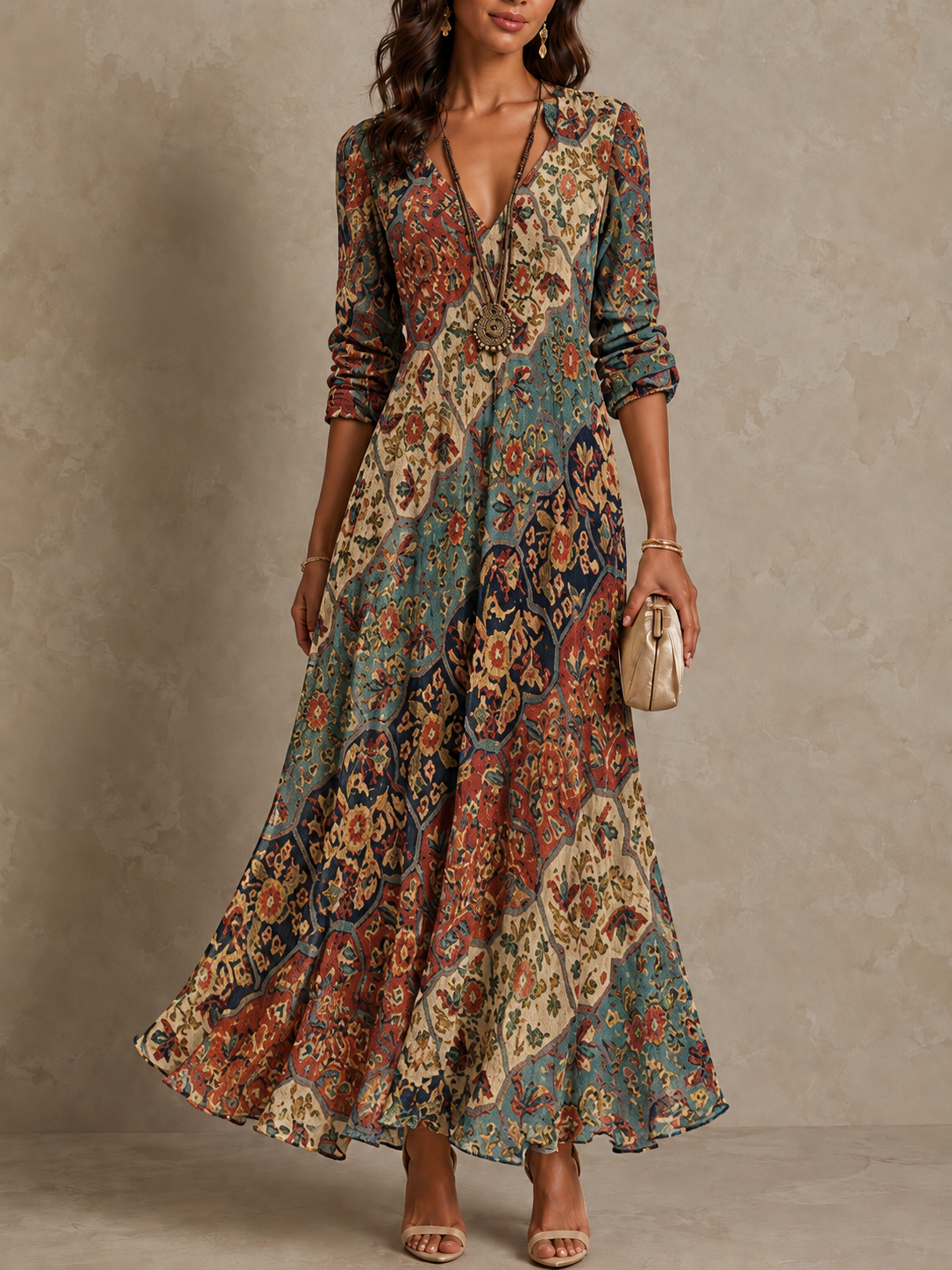 Lydia | Women's Fluid Dress with Soft Cut | Maxi Dress