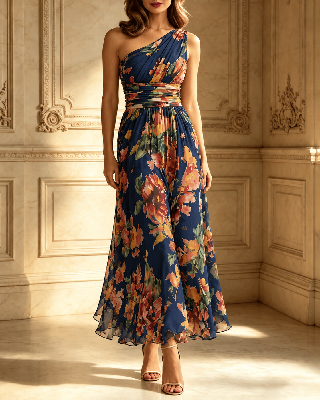 Celeste | One-Shoulder Floral Maxi