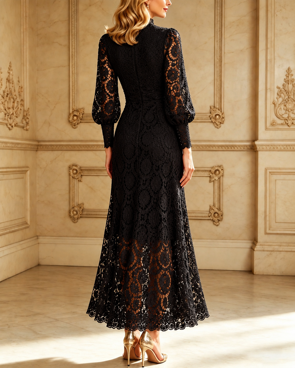 Alba | Lace Midi Dress