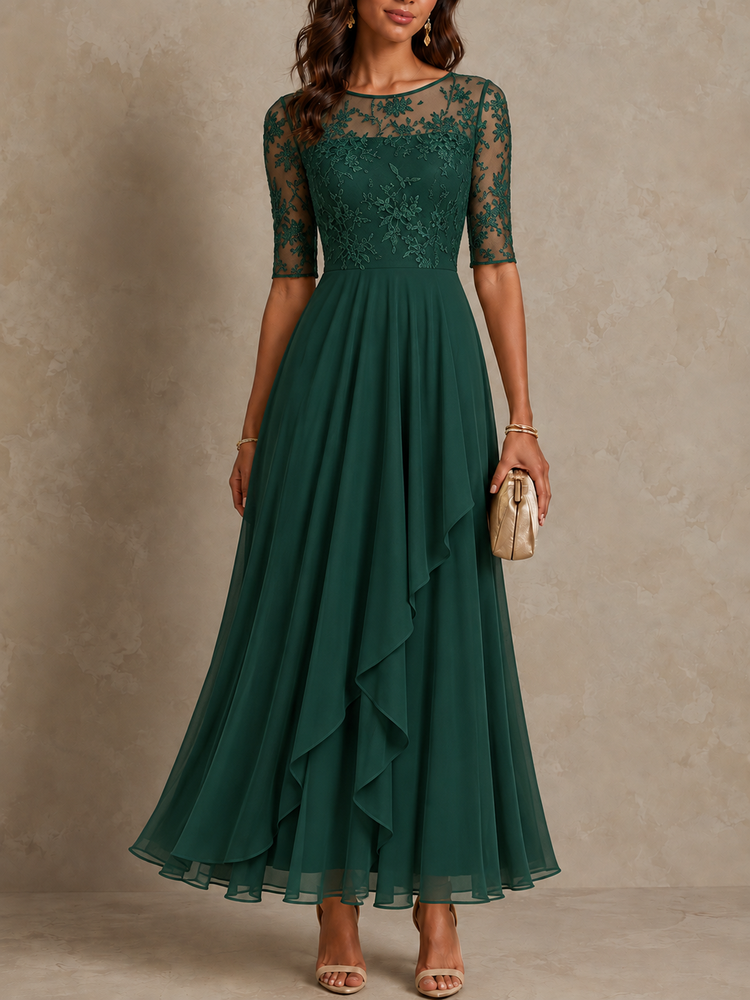 Rose – The Flattering Lace Midi Dress