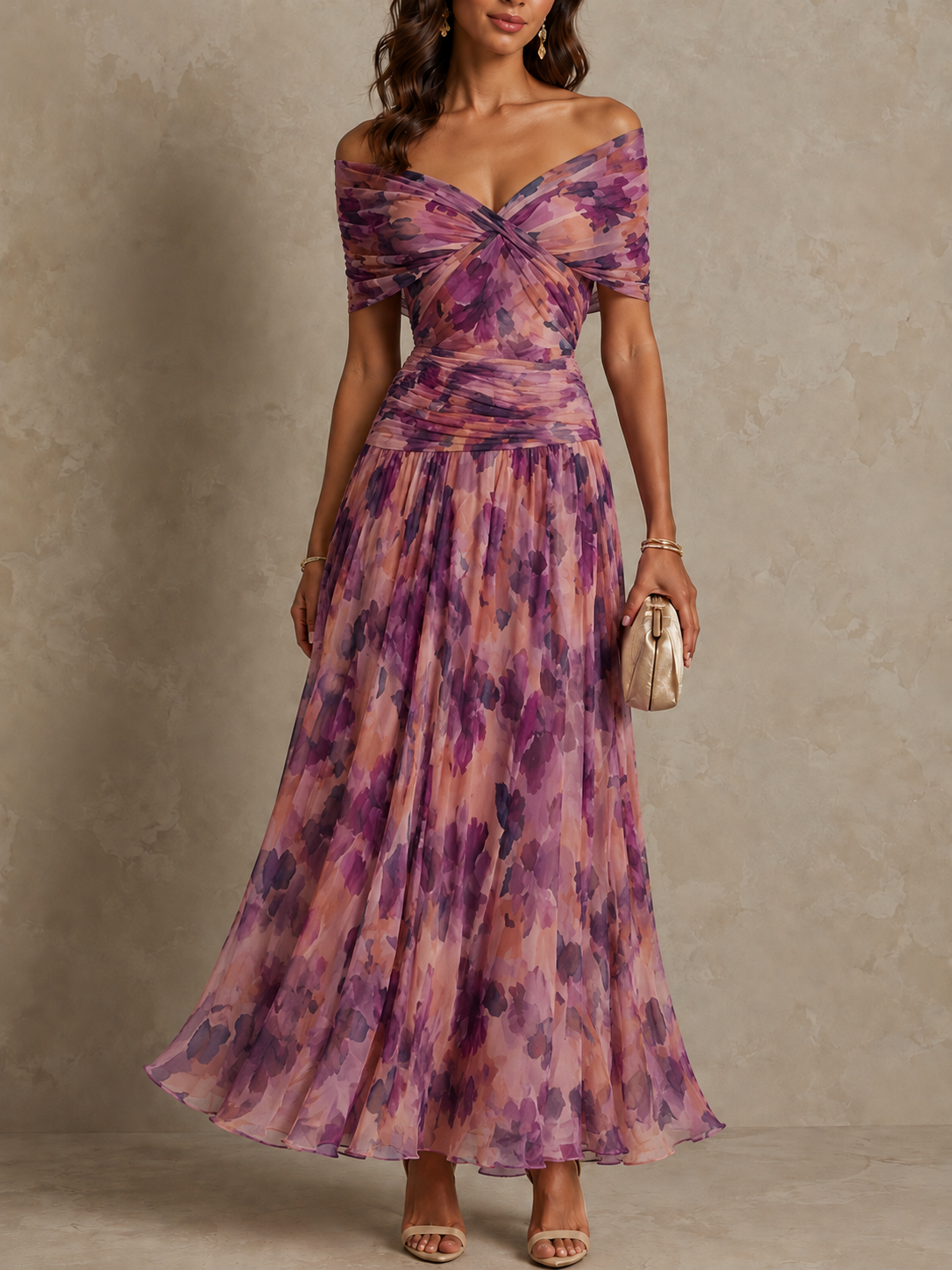 Mikaela | Tummy Flattering Off Shoulder Maxi Dress