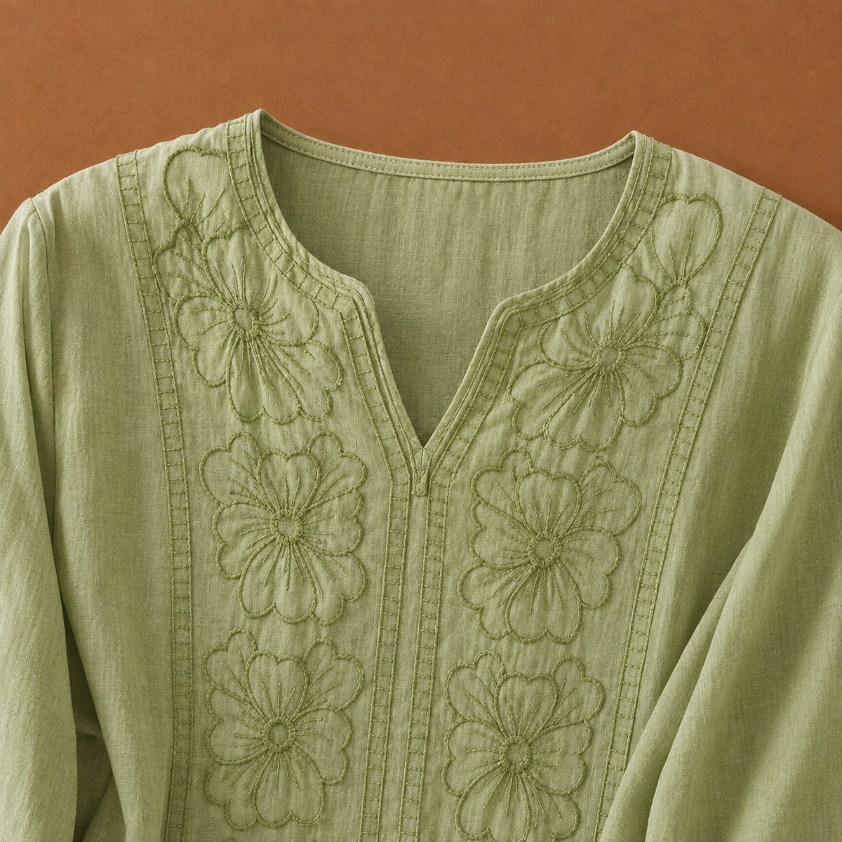 Linnea Cotton Linen Floral Blouse