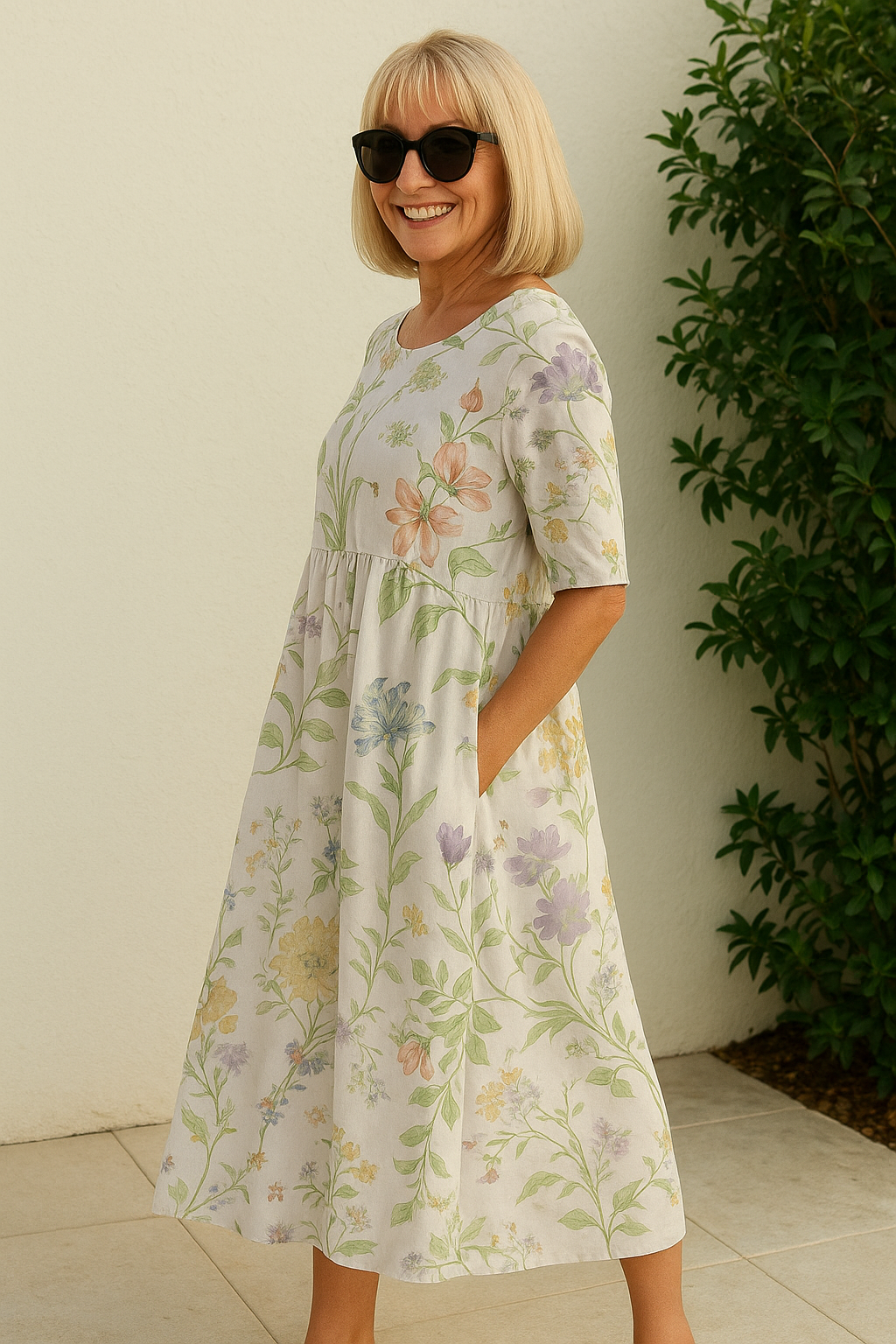Elin| Elegant Flowing Midi Dress