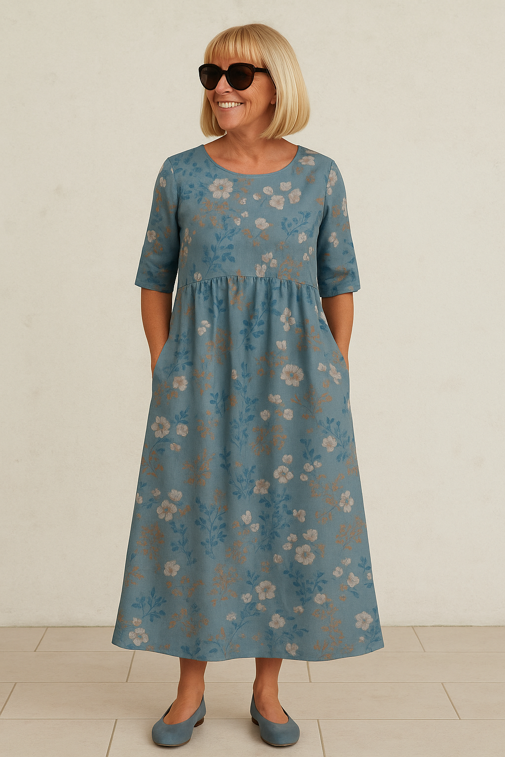 Elin| Elegant Flowing Midi Dress