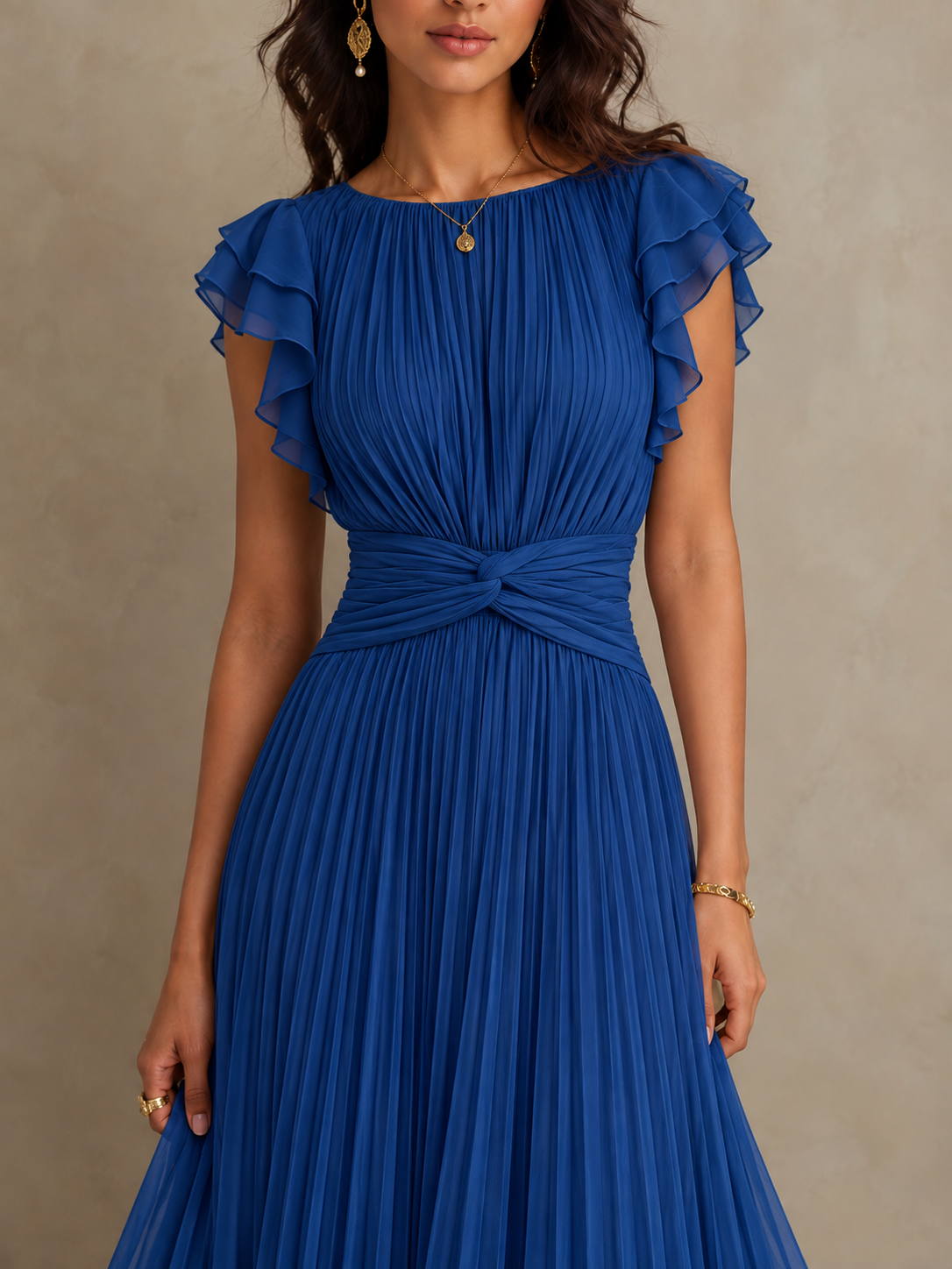 Lara | Classic Pleated Dress | Maxi Dress