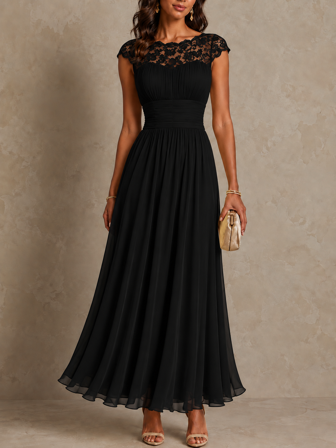 ELVENA™ | Lace Bodice Maxi Dress