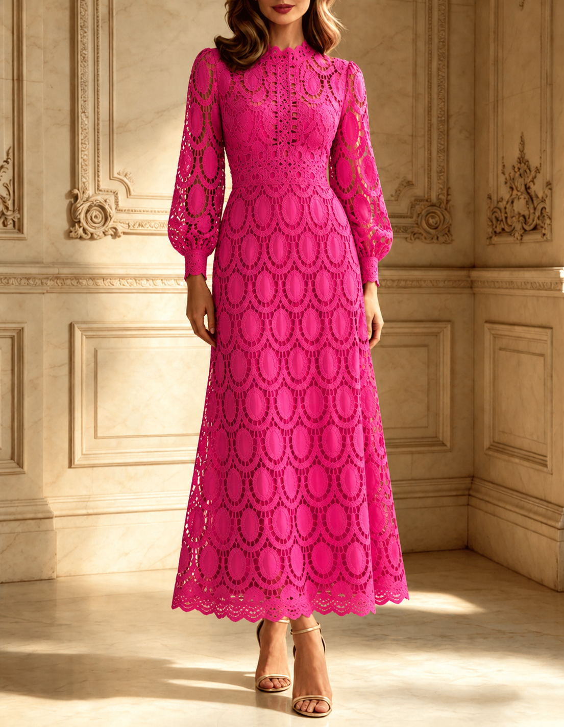 Alba | Lace Midi Dress