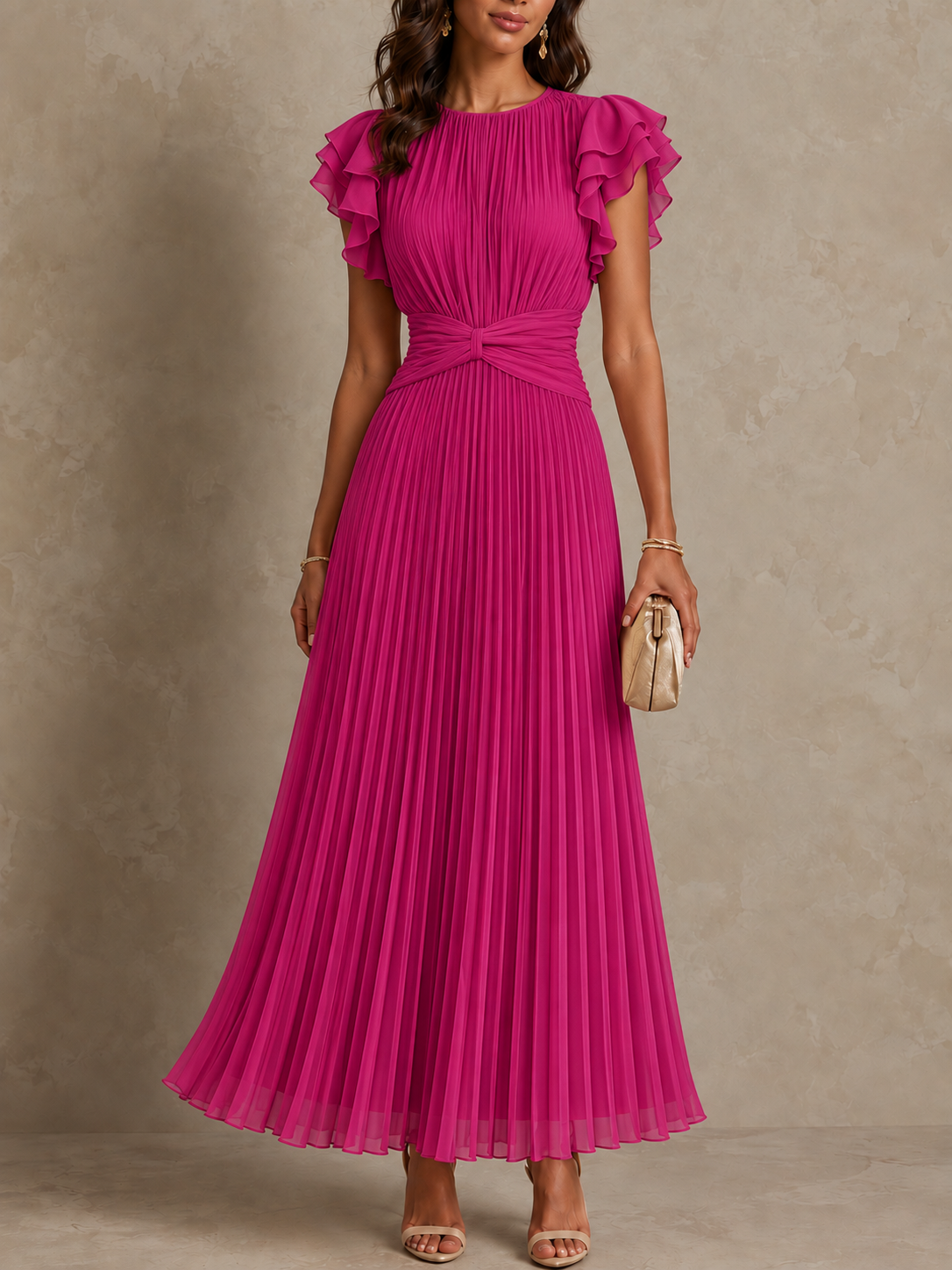 Lara | Classic Pleated Dress | Maxi Dress