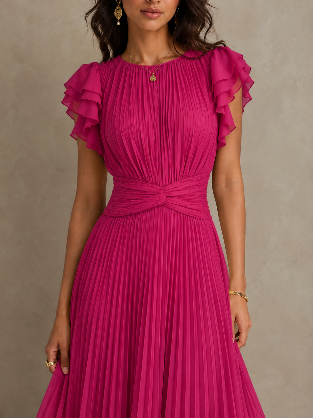 Lara | Classic Pleated Dress | Maxi Dress