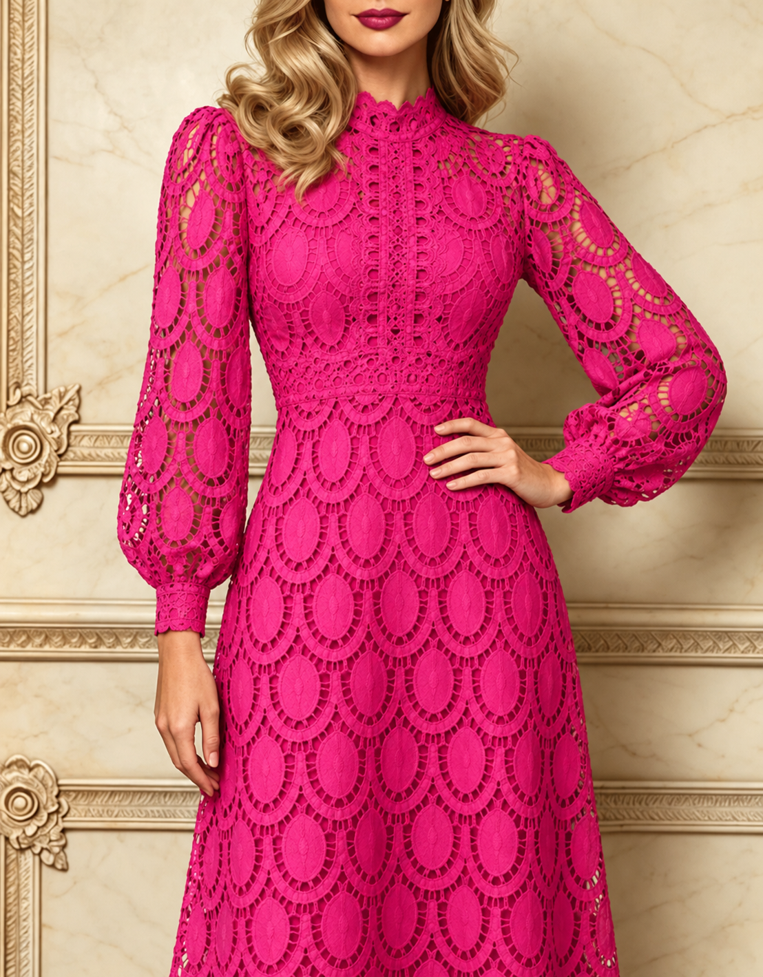 Alba | Lace Midi Dress