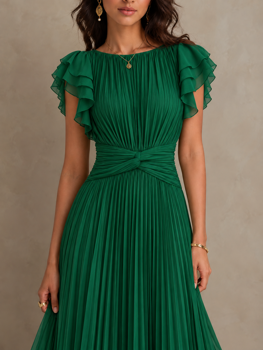 Lara | Classic Pleated Dress | Maxi Dress