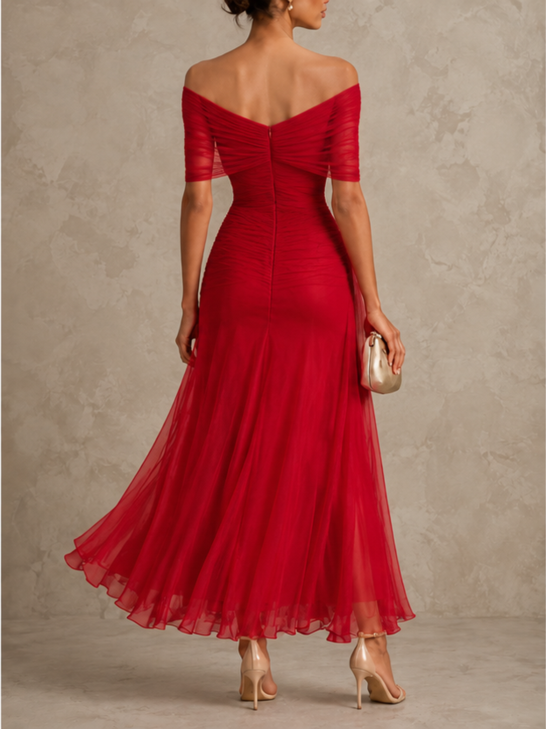 Mikaela | Tummy Flattering Off Shoulder Maxi Dress