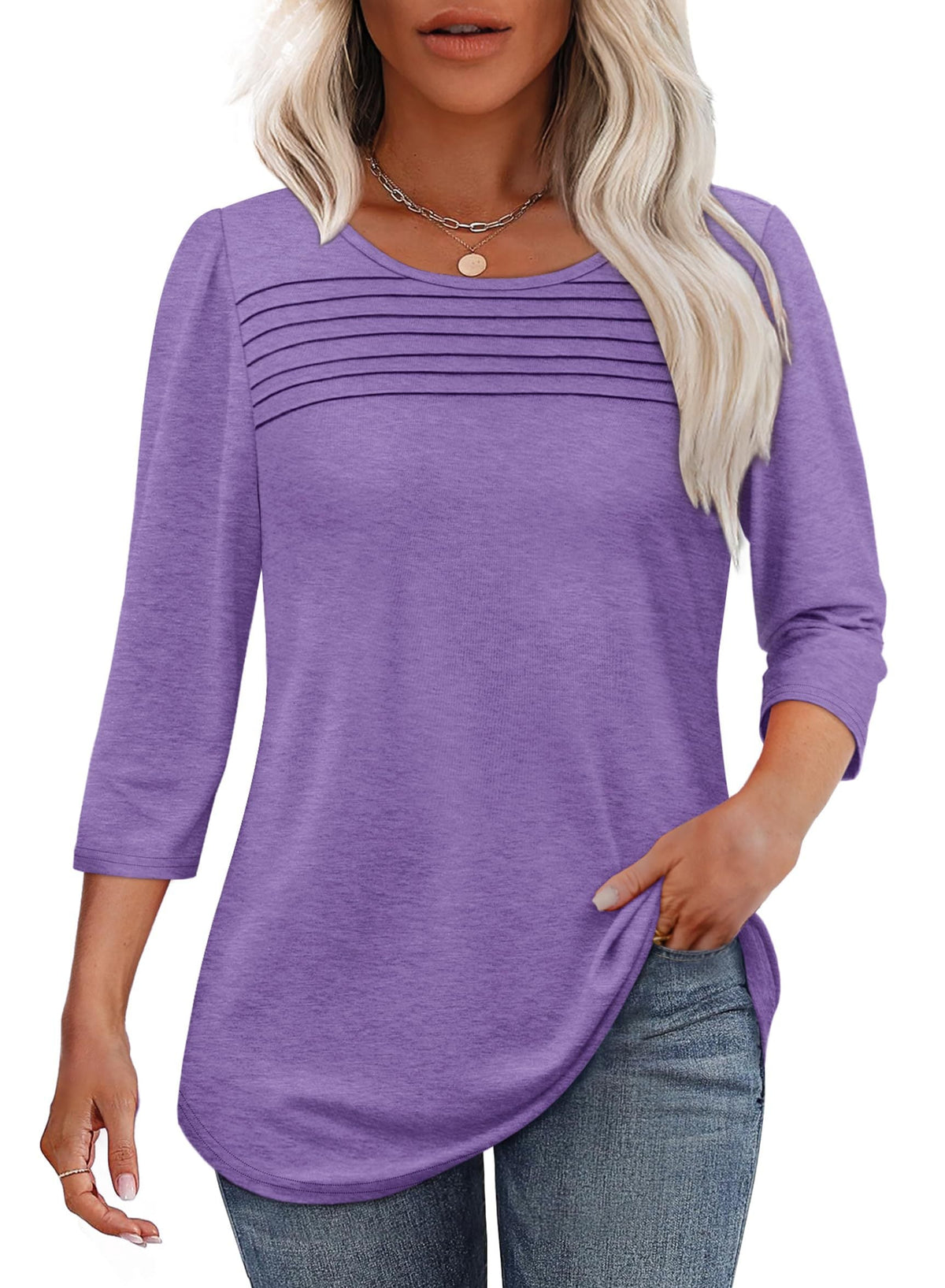 Monalisa | Pleated 3/4 Sleeve Top