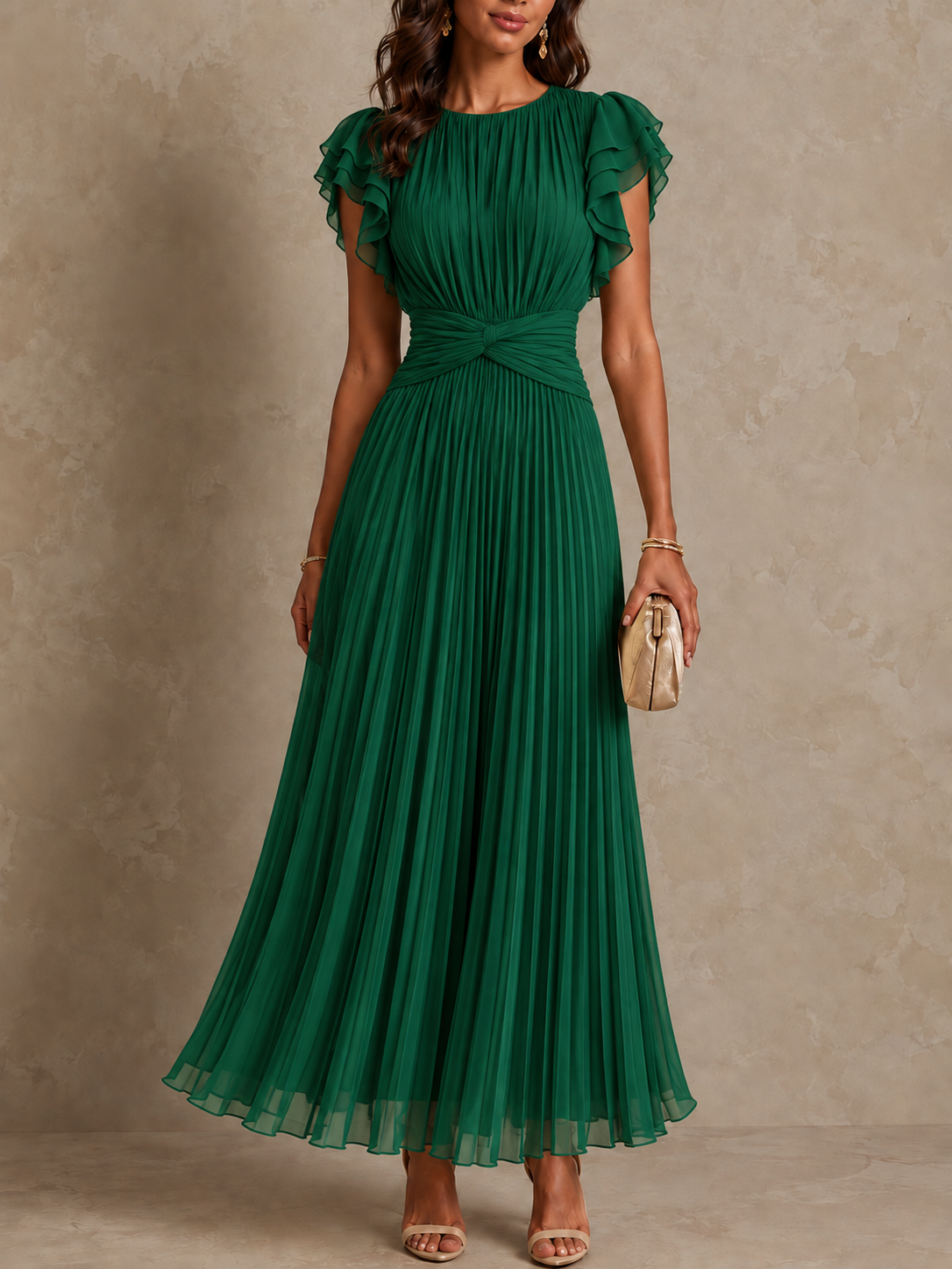 Lara | Classic Pleated Dress | Maxi Dress