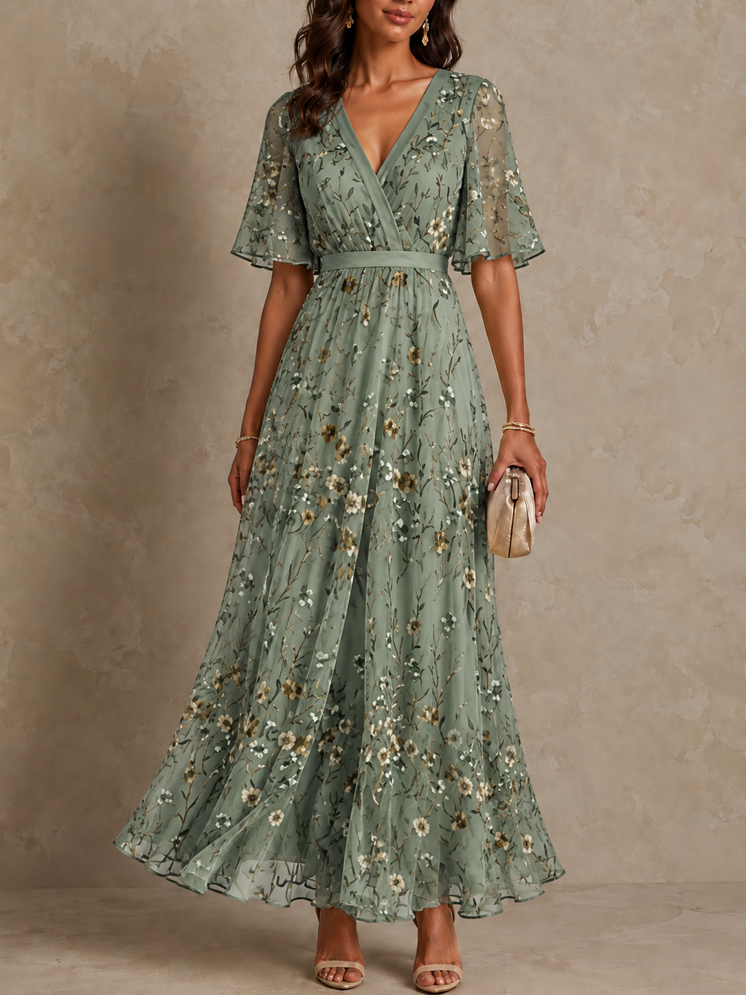 Selora | Halter Bloom Flow Maxi Dress