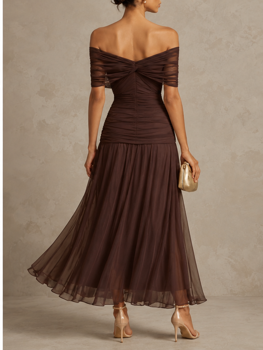 Mikaela | Tummy Flattering Off Shoulder Maxi Dress