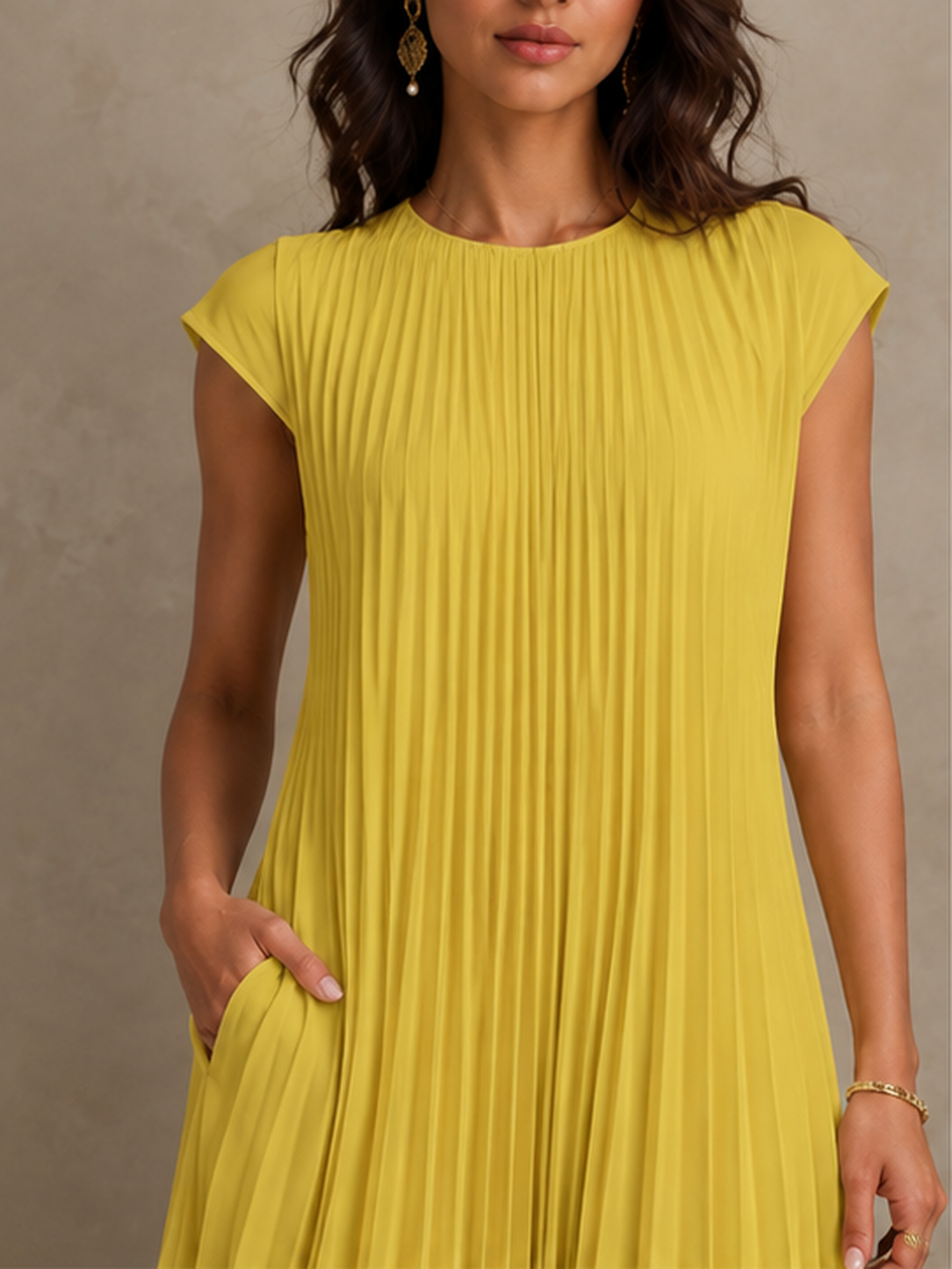 LAILA™ | SLEEVELESS PLEATED DRESS | Maxi Dress